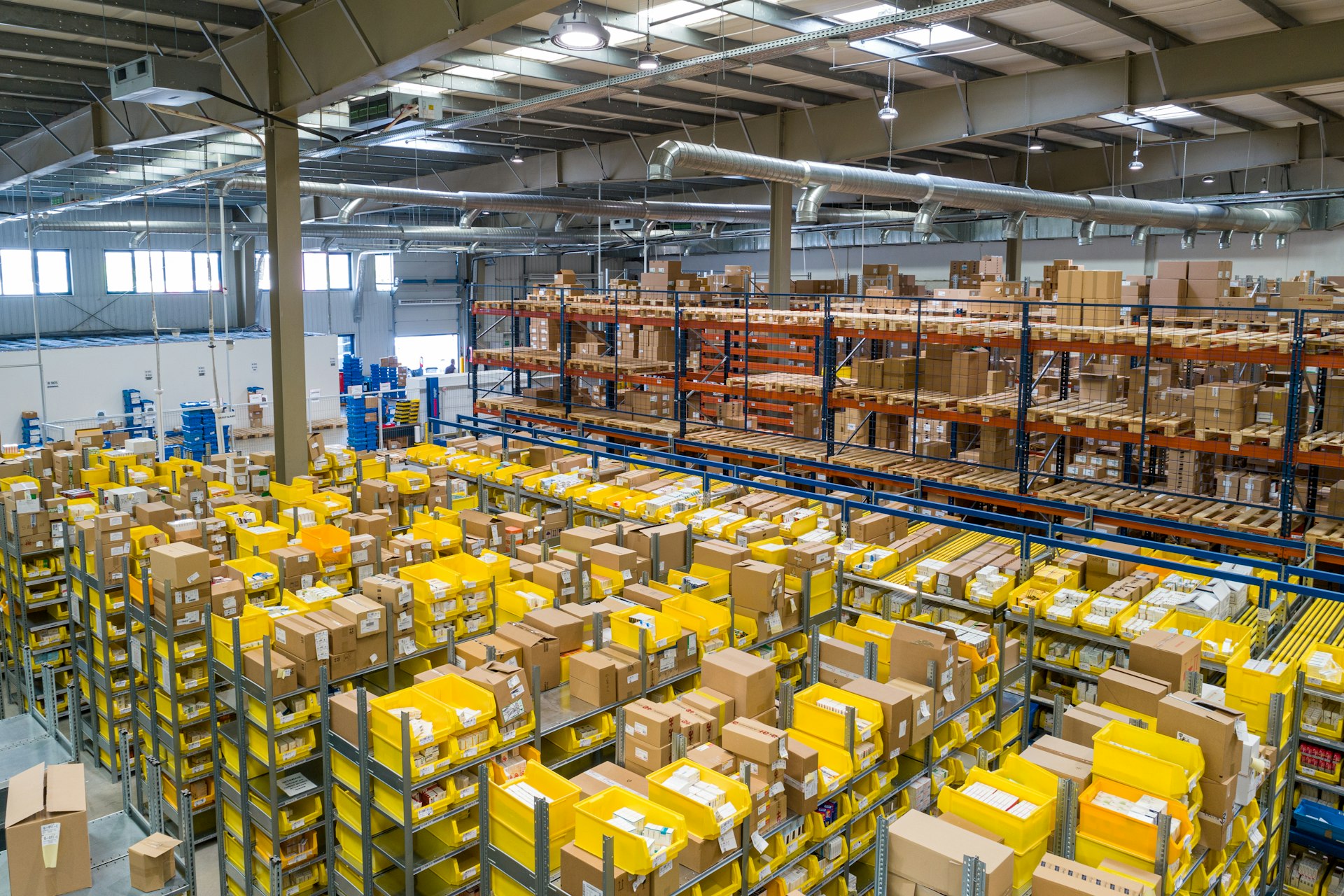 Sorting hub where parcels are weighed and routed